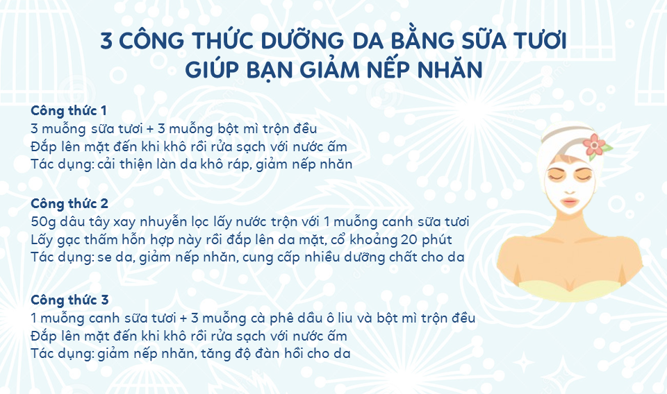 3 CÔNG THỨC DƯỠNG DA GIÚP BẠN GIẢM NẾP NHĂN